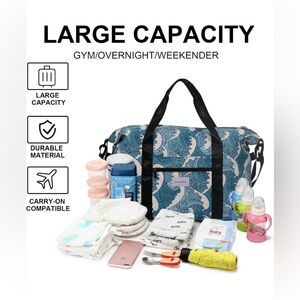 Sivaletis 18" Women's Large Duffel bag..with shoe pocket..blue/white(nwt)